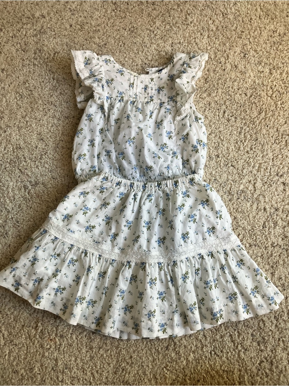 Ruffled Top and Skirt Set